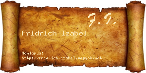 Fridrich Izabel névjegykártya